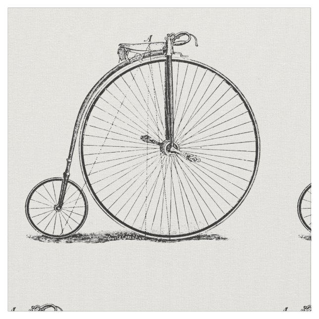High Wheeler Bicycle Penny Farthing Fabric (Close Up)