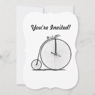 High Wheeler Bicycle Penny Farthing Invitation