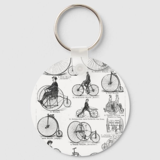 High Wheeler Bicycle Penny Farthing Key Ring (Front)