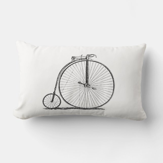 High Wheeler Bicycle Penny Farthing Lumbar Cushion (Front)