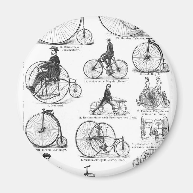 High Wheeler Bicycle Penny Farthing Magnet (Front)