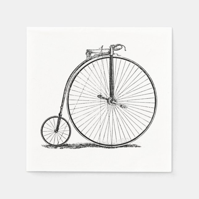 High Wheeler Bicycle Penny Farthing Napkin (Front)
