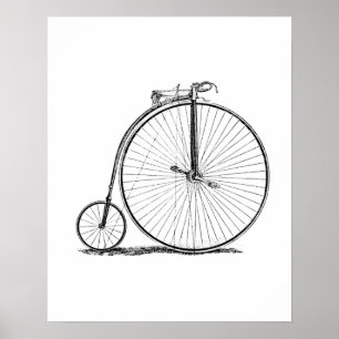 high wheeler bicycle penny farthing poster