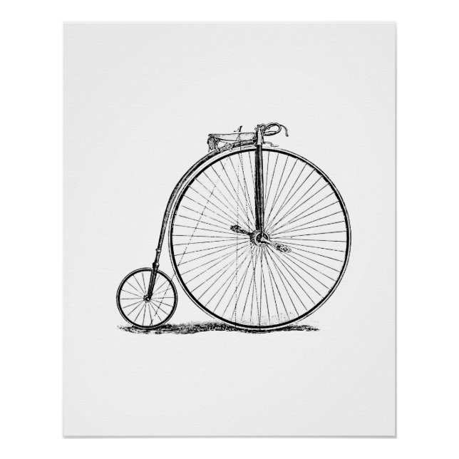 High Wheeler Bicycle Penny Farthing Poster (Front)
