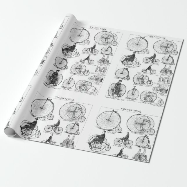 High Wheeler Bicycle Penny Farthing Wrapping Paper (Unrolled)