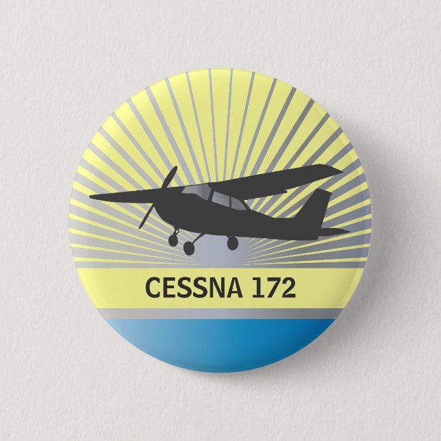 High Wing Aircraft 6 Cm Round Badge (Front)