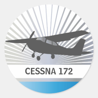 High Wing Aircraft Classic Round Sticker