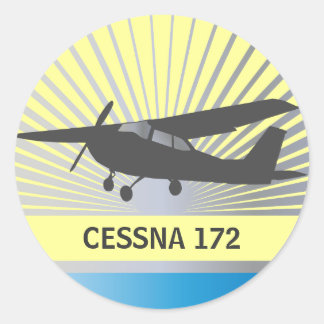 High Wing Aircraft Classic Round Sticker