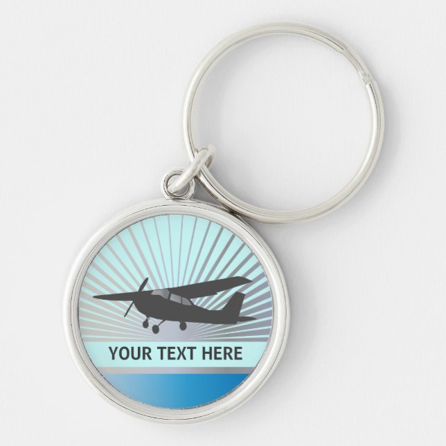 High Wing Aircraft - Custom Text Key Ring (Front)
