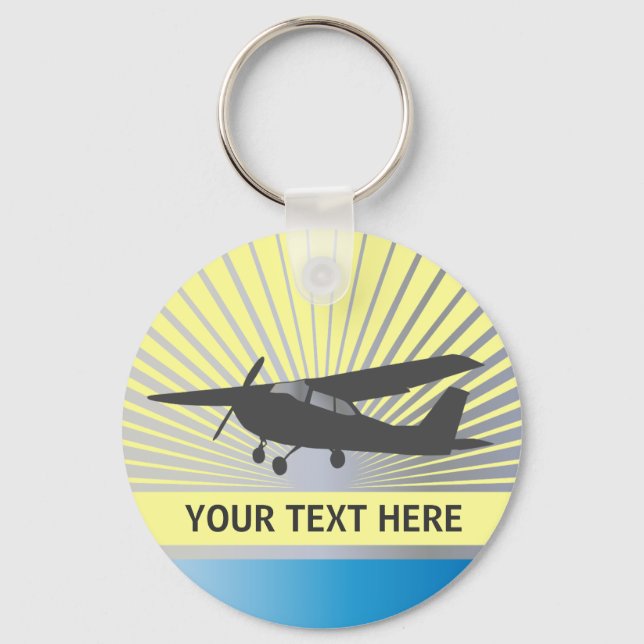 High Wing Aircraft - Custom Text Key Ring (Front)