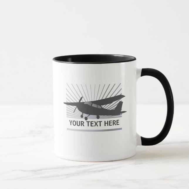 High Wing Aircraft - Custom Text Mug (Right)