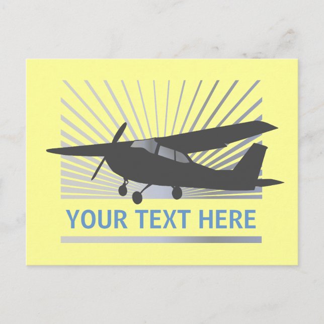 High Wing Aircraft - Custom Text Postcard (Front)