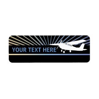 High Wing Aircraft - Custom Text Return Address Label