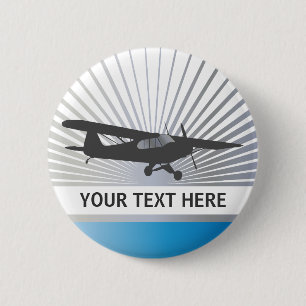 High Wing Taildragger Aircraft 6 Cm Round Badge