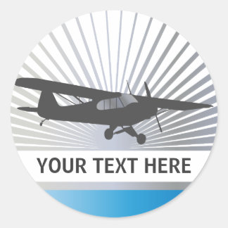 High Wing Taildragger Aircraft Classic Round Sticker
