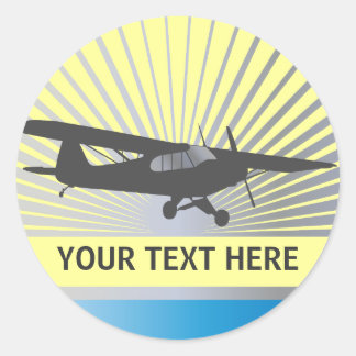 High Wing Taildragger Aircraft Classic Round Sticker