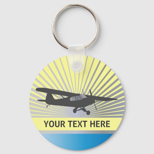 High Wing Taildragger Aircraft Key Ring (Front)