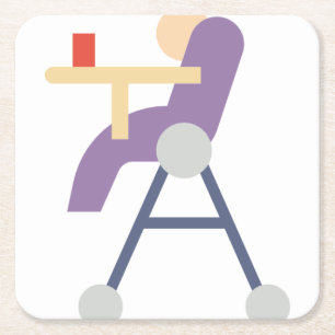 highchair square paper coaster