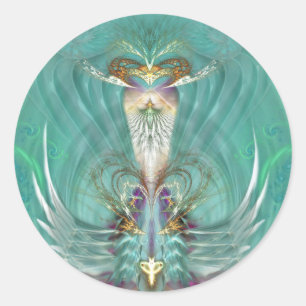 Higher heart gate classic round sticker