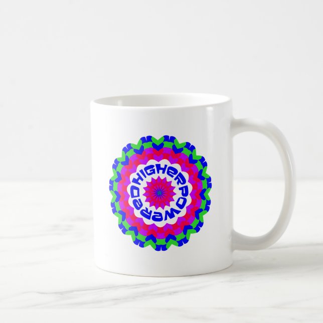 Higher Powered Spiritual Quote Kaleidoscope Design Coffee Mug (Right)