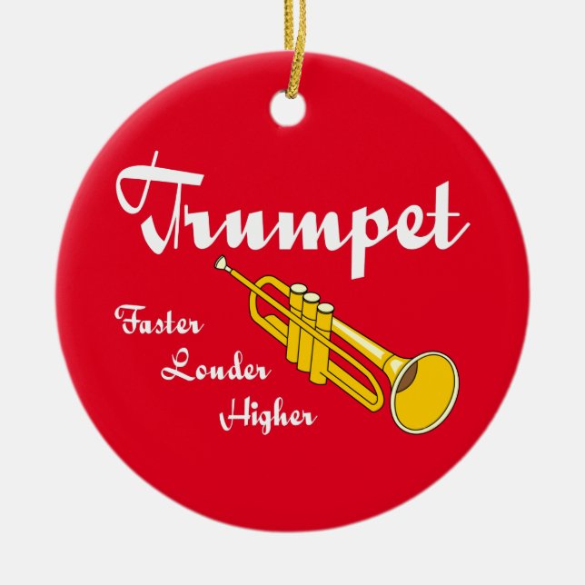 Higher Trumpet Ceramic Ornament (Front)