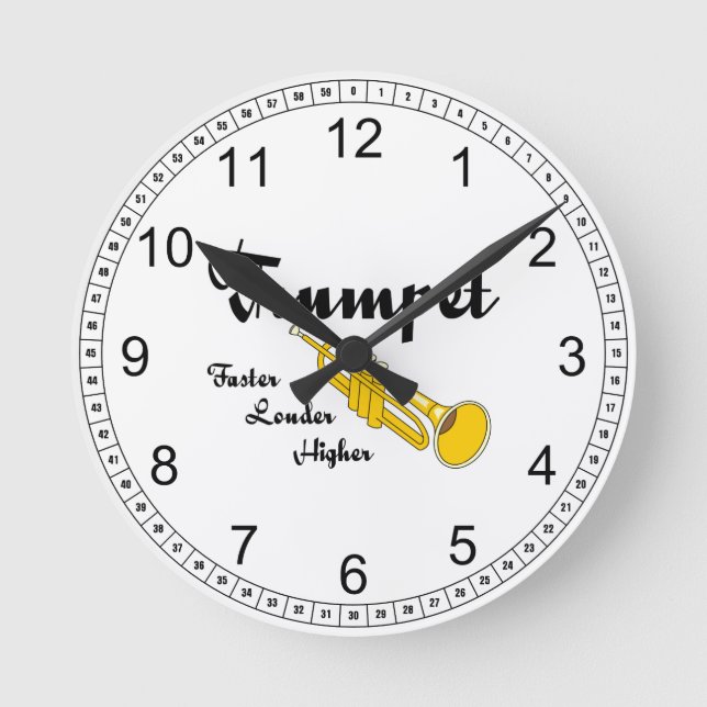 Higher Trumpet Round Clock (Front)