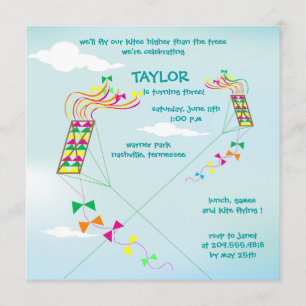 Higher  up - kites birthday invitations-3 invitation