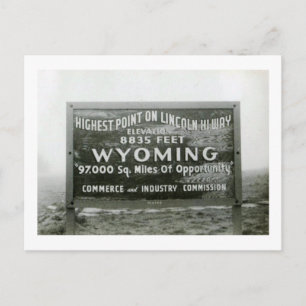 Highest Point on Lincoln Hi-Way, Wyoming Vintage Postcard