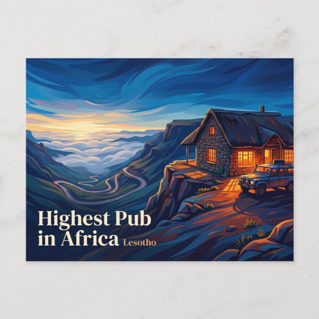 Highest Pub in Africa Lesotho Postcard (Front)