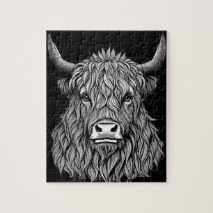 Highland bull illustration jigsaw puzzle