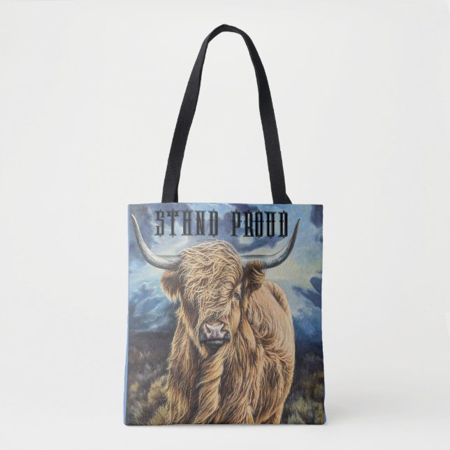  Highland Bull tote Bag (Front)