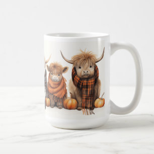 Highland Calves Cow Baby Highland Cows Pumpkins  Coffee Mug