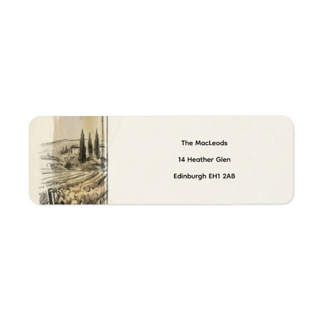 Highland Castle Sketch Return Address Label (Front)