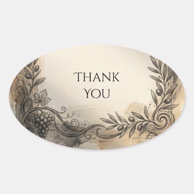 Highland Castle Sketch Thank You Oval Sticker (Front)