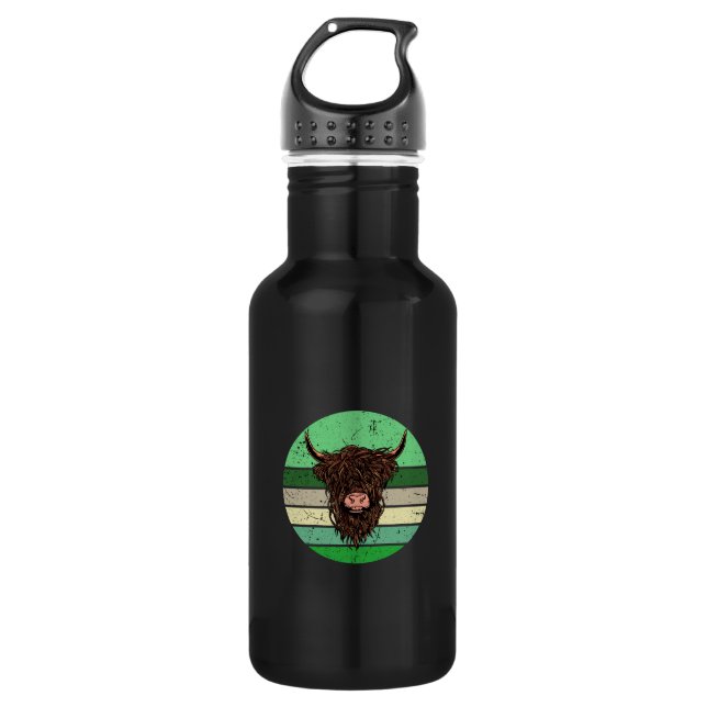 Highland Cattle 532 Ml Water Bottle (Front)