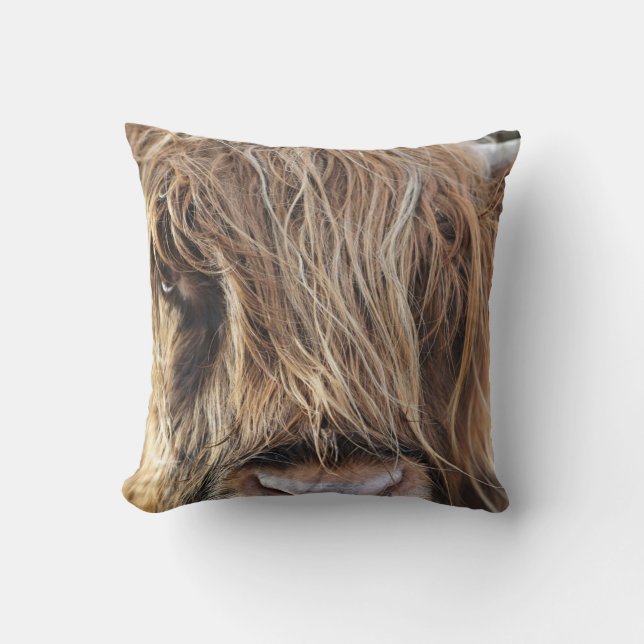 HIGHLAND CATTLE COW FACE CUSHION (Front)