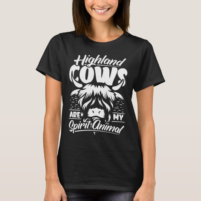 Highland Cattle Cute Highland Cows Are My Spirit A T-Shirt (Front)
