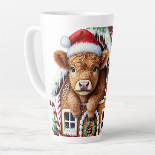 Highland Christmas cow latte mug