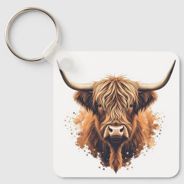 Highland Coo Keyring (Front)