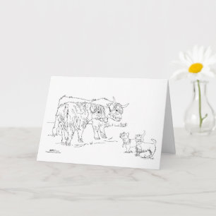 Highland "Coos"  with Scottie Dogs Card
