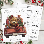 Highland Cow 2025 Calendar Truck Christmas Card<br><div class="desc">Celebrate the holiday season with a touch of rustic charm and whimsy with our delightful Christmas card featuring a Highland cow! This card is the perfect blend of vintage aesthetics and festive cheer, making it an ideal choice for those who love farmhouse decor and farm animals. Design Elements Highland Cow:...</div>