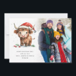 Highland Cow 2026 Calendar Photo Merry Christmas  Holiday Card<br><div class="desc">Highland Cow 2026 Calendar Photo Merry Christmas. Simply replace the sample photo with your own and personalise with your greeting and names at the bottom. A handy 2026 calendar is on the back with your happy new year greeting.</div>