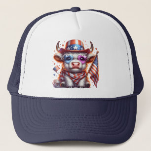 Highland Cow 4th July Sublimation Clipart-60643 Trucker Hat