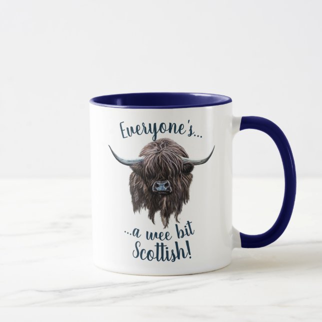 Highland Cow, A Wee Bit Scottish! Mug (Right)