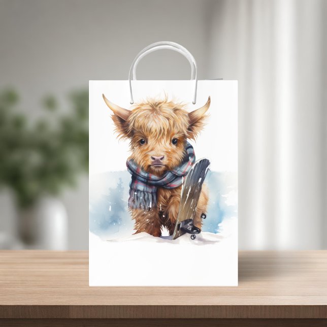 Highland Cow-abunga Gift Bag - White/Blue (Creator Uploaded)