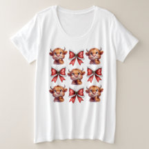 Highland Cow and Christmas Coquette Bow