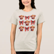 Highland Cow and Christmas Coquette Bow