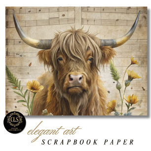 Highland Cow and Music Notes