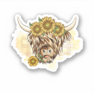 Highland Cow And Sunflowers. Perfect design for pe