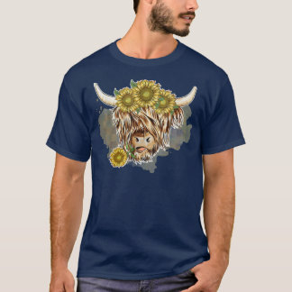 Highland Cow and Sunflowers  T-Shirt